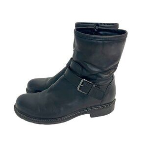 La Canadienne Gertrude Moto Boots Black Leather - Womens Size 9